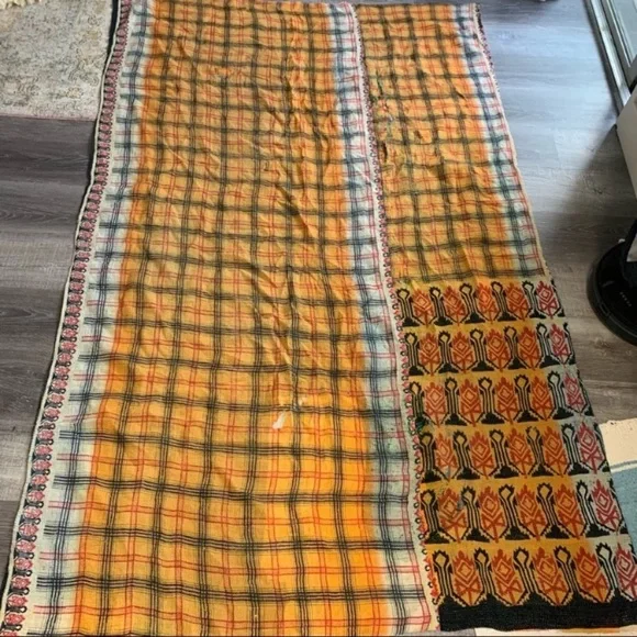 Antique Kantha Quilt Bedding Blanket Handmade